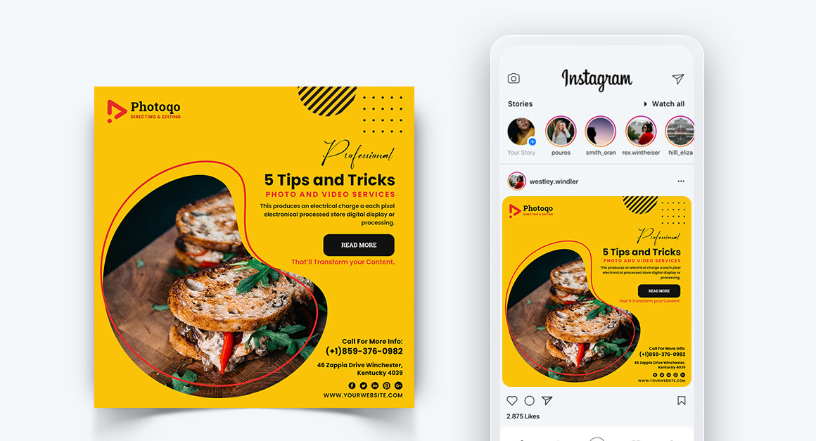 Photo And Video Services Social Media Instagram Post Design-06, Instagram  Statistics 2022