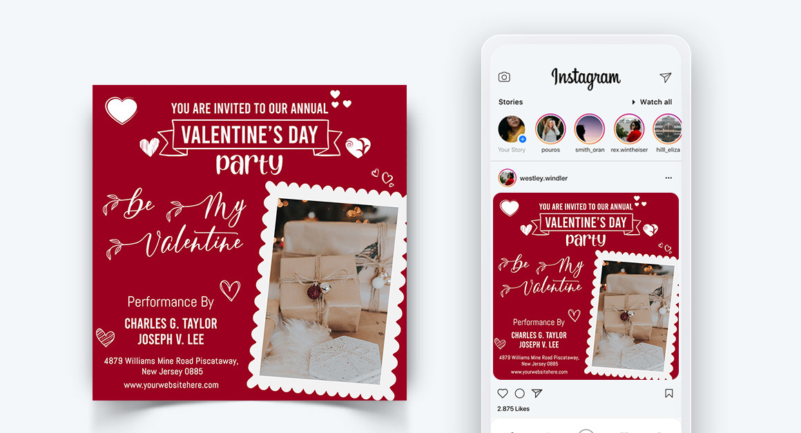 Trendy Valentine's Day Posts Stories Template Instagram Blog Sales Web  Stock Vector by ©Fourleaflovers 541625308