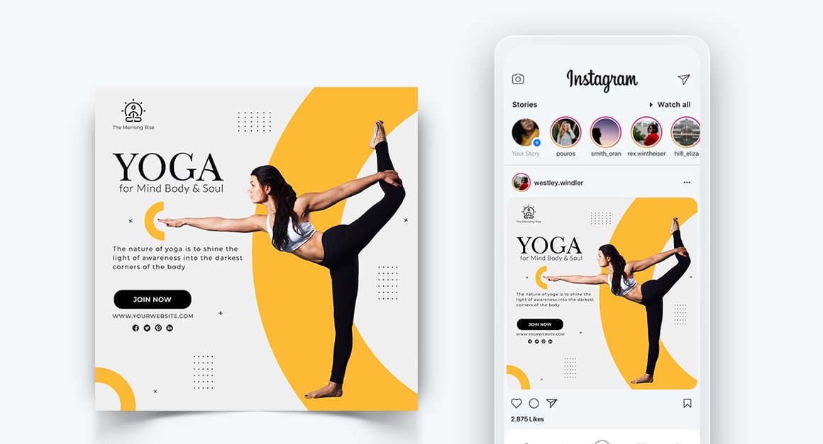 Yoga and Meditation Social Media Instagram Post Design-23