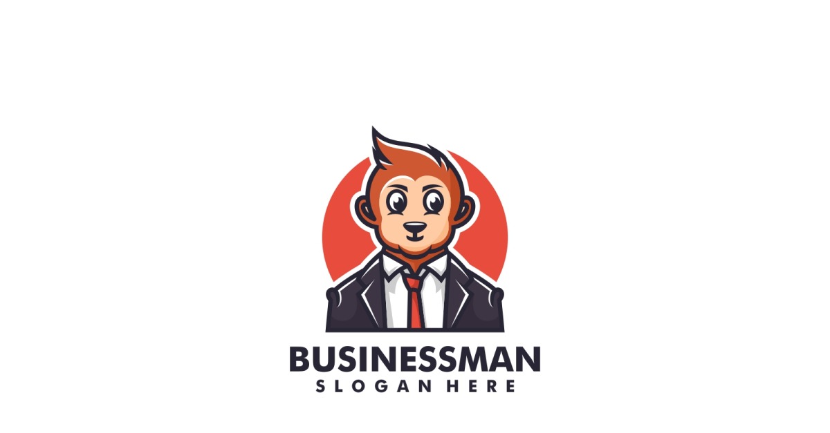 Aap Cartoon Logo Aap Baas Mascotte Vector Logo Ontwerp Illustratie,