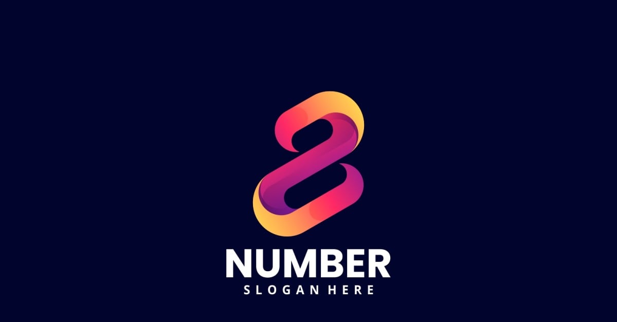 Number 8 Gradient Logo Style #267204 - TemplateMonster