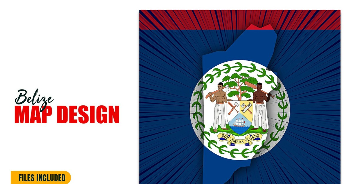Belize Independence Day Map Design Illustration