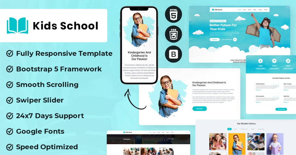 Kids School HTML Template