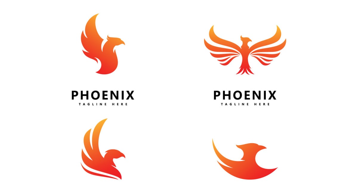 Phoenix Bird Logo Vector Design V9 #268509 - TemplateMonster
