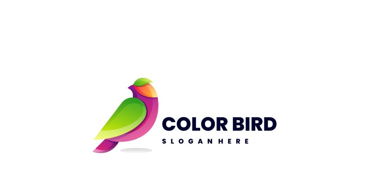 Vector Logo Color Bird Gradien Design - TemplateMonster