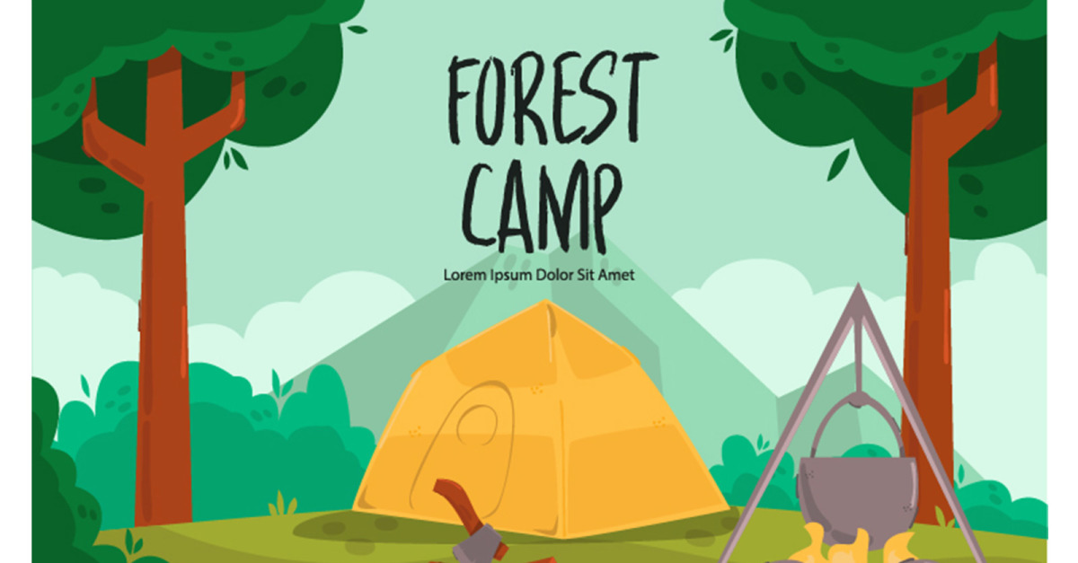 Forest Camp Background Illustration #269858 - TemplateMonster