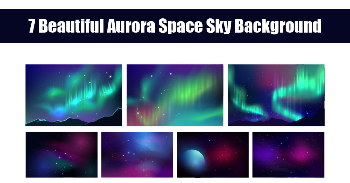 7 Beautiful Aurora Space Sky Background - Templatemonster