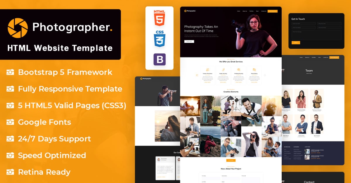 Photographer HTML Website Template