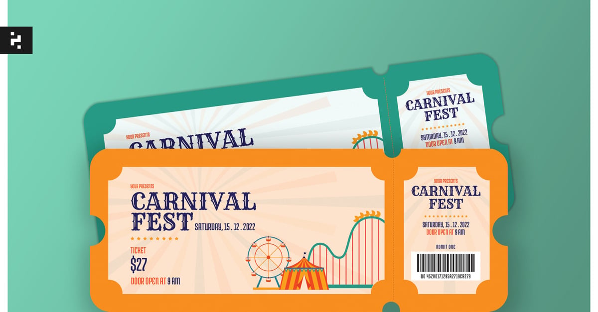 Fun Fair Carnival Ticket Template 270996 TemplateMonster