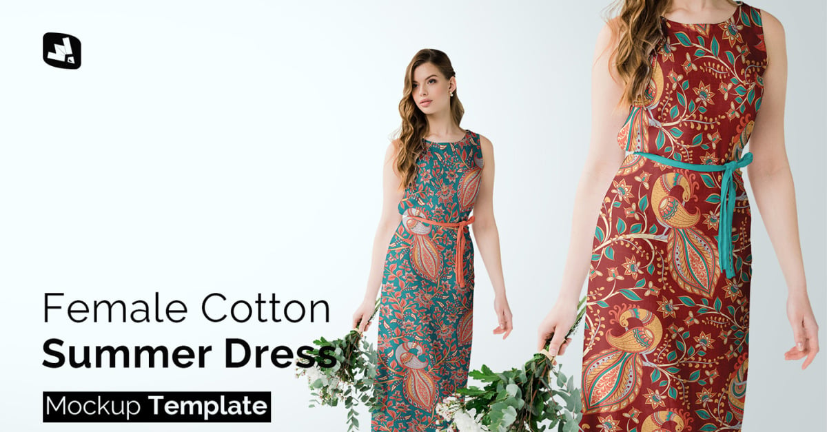 Female Cotton Summer Dress Mockup #271585 - TemplateMonster