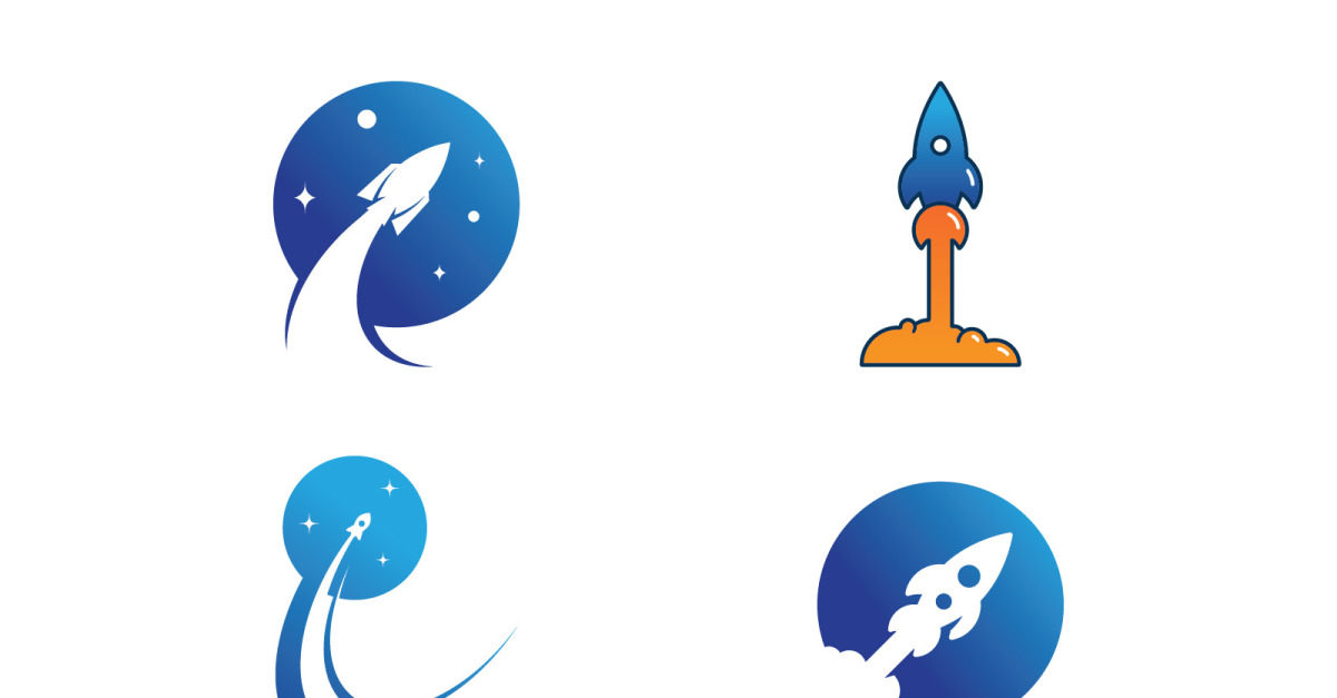 Modèle de fusée Vector Icon Illustration Design V6