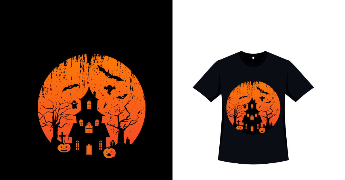 Scary Halloween T Shirt Vector Design Templatemonster 