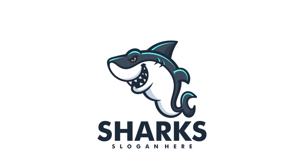 Shark Simple Mascot Logo 2 #272639 - TemplateMonster