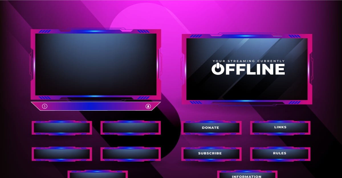 Girly Live Streaming Overlay Vector #273244 - TemplateMonster