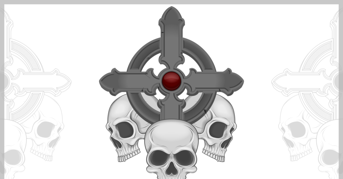 Vector Design Of Skulls With Christian Cross