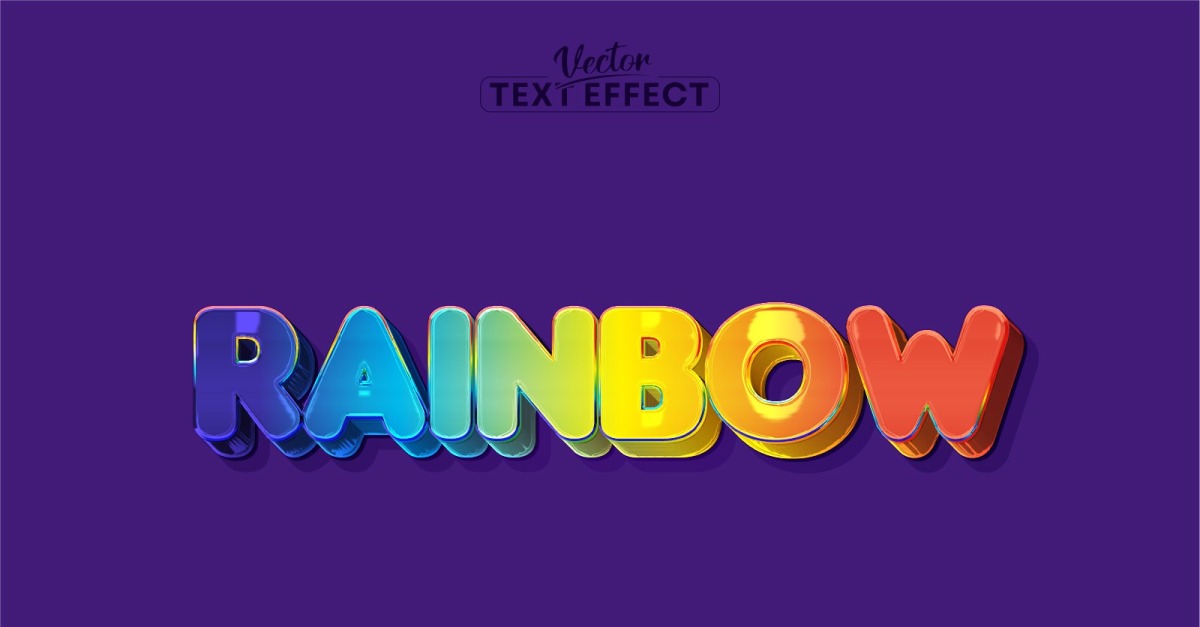 Rainbow - Editable Text Effect, Colorful And Cartoon Text Style ...
