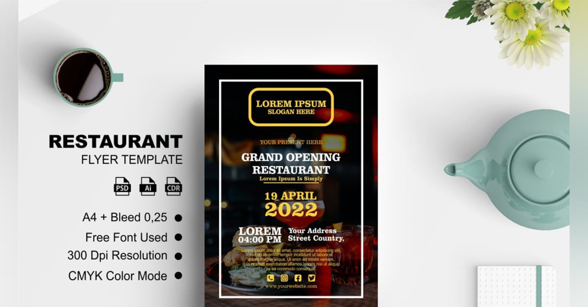 Grand Opening Restaurant Flyer #275011 - TemplateMonster