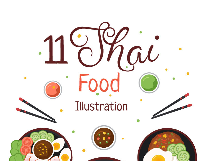 11 Traditional Thai Food Illustration - TemplateMonster