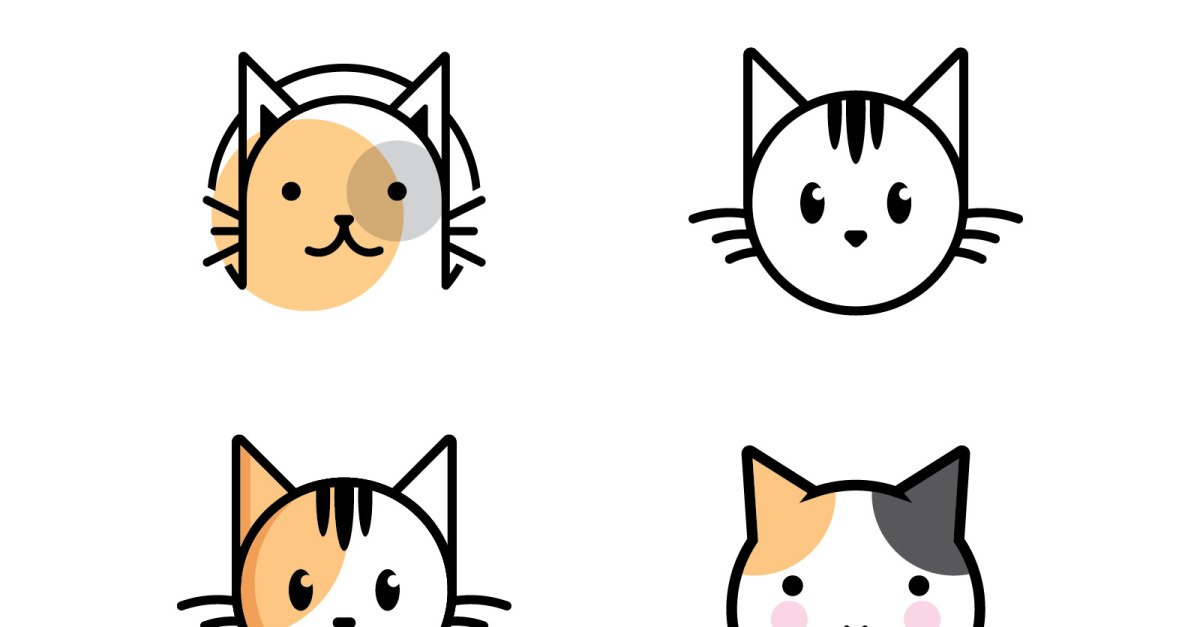 Tête de chat mignon logo de dessin animé tête de chat Bon pour les