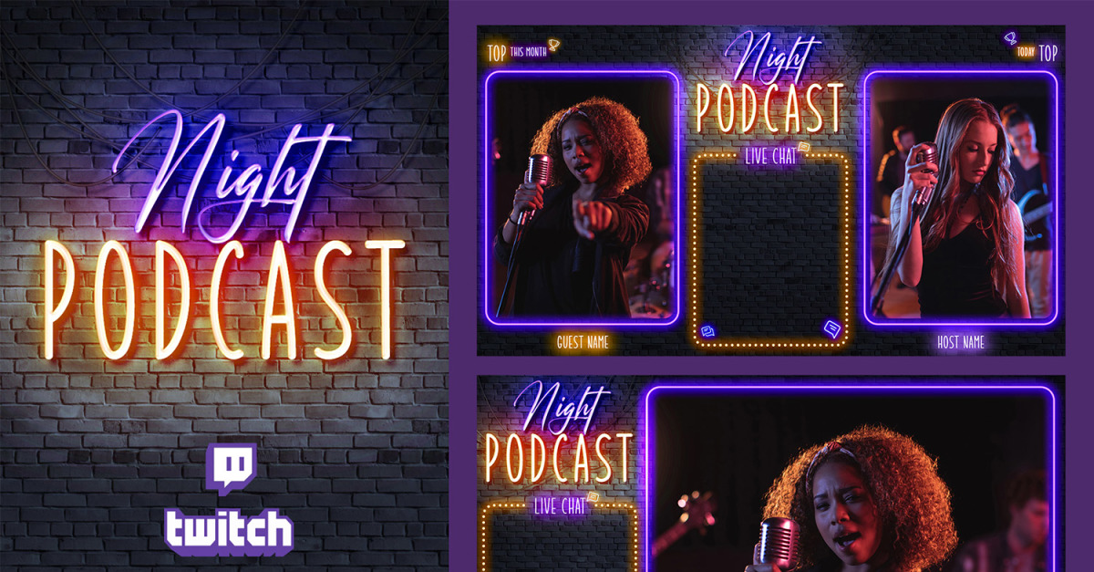 Night Podcast Twitch Overlay 276346 Templatemonster