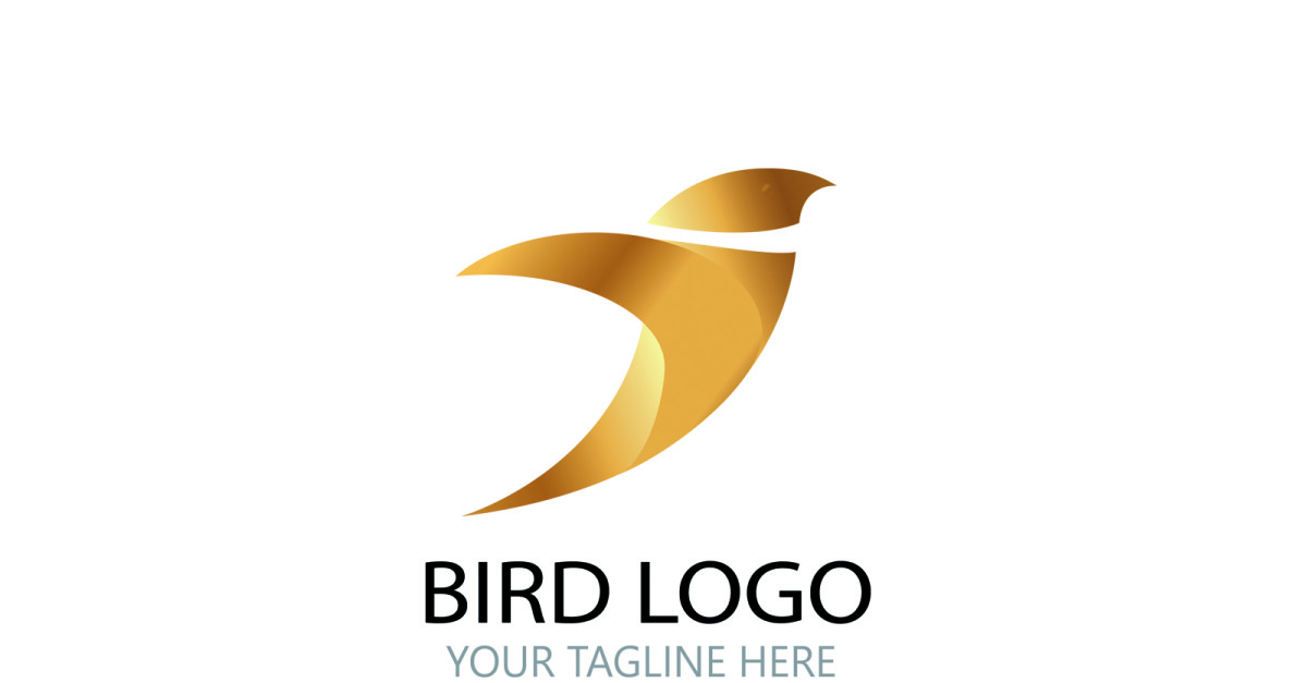 Golden Bird Logo Design For All Company TemplateMonster