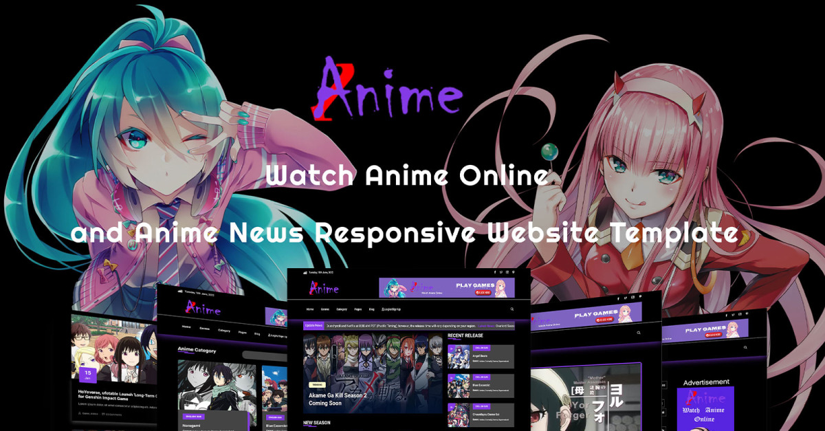 OneAnime - Assista Anime Online e Notícias de Anime ou Modelo de Site  Responsivo de Blog