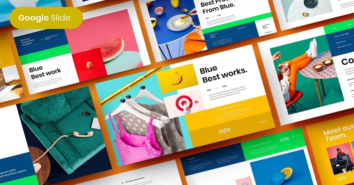 Goood Google Slide Example Blue - Business Google Slide Template - TemplateMonster