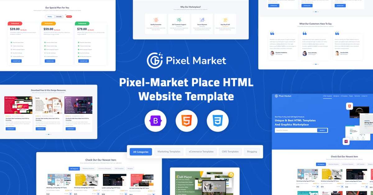 Pixel-Market Place HTML Website Template