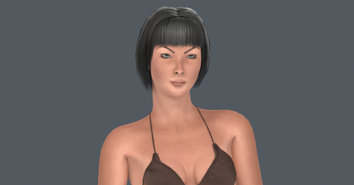 personagem feminina low poly e modelo 3D pronto para o jogo Modelo
