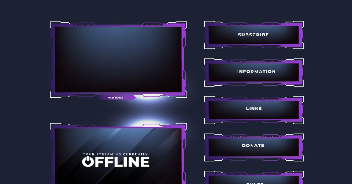 Gaming Overlay Screen Panel Template - Templatemonster