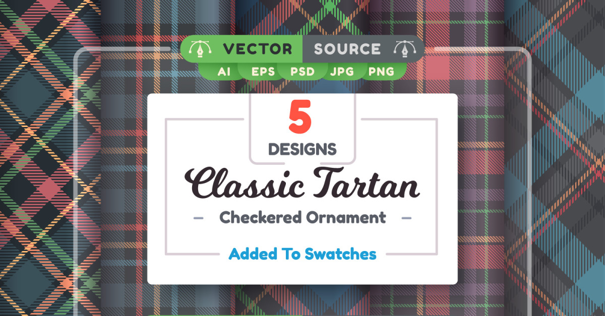 Set 5 Tartan Seamless Patterns | Elements PNG, Design Pattern 2
