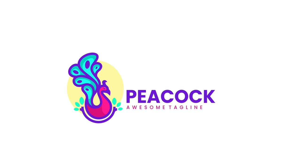 Peacock Color Mascot Logo Style 278539 TemplateMonster
