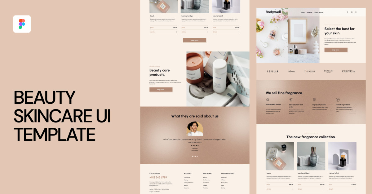 Beauty Skincare UI Template #279129 - TemplateMonster