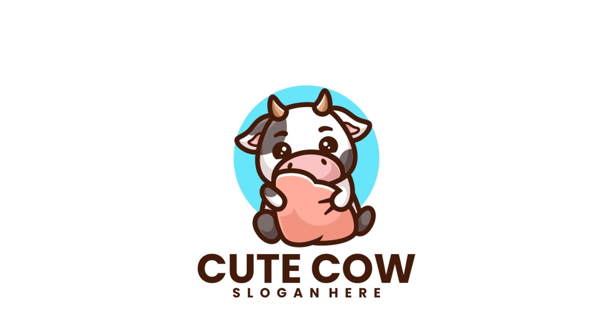 Cute Cow Mascot Logo Template #279897 - TemplateMonster