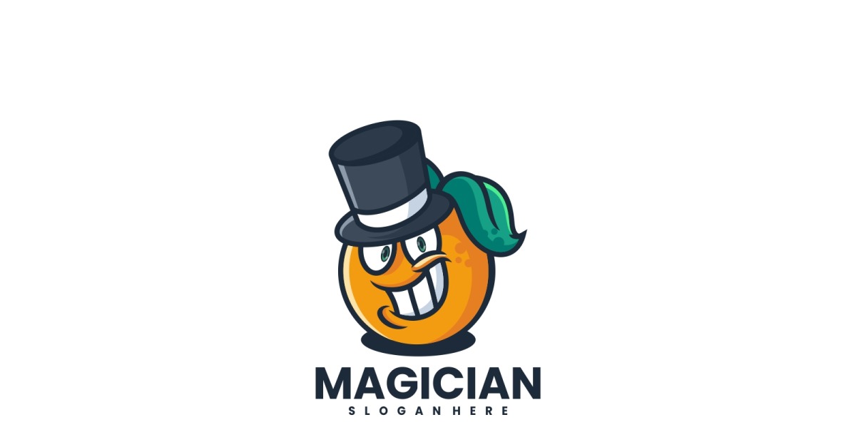 Estilo de logotipo de dibujos animados de mago
