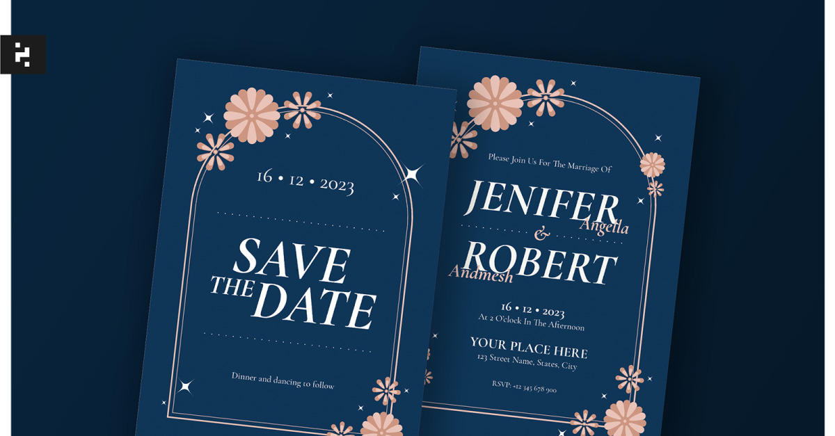 Floral Wedding Invitation Template #281087 - TemplateMonster