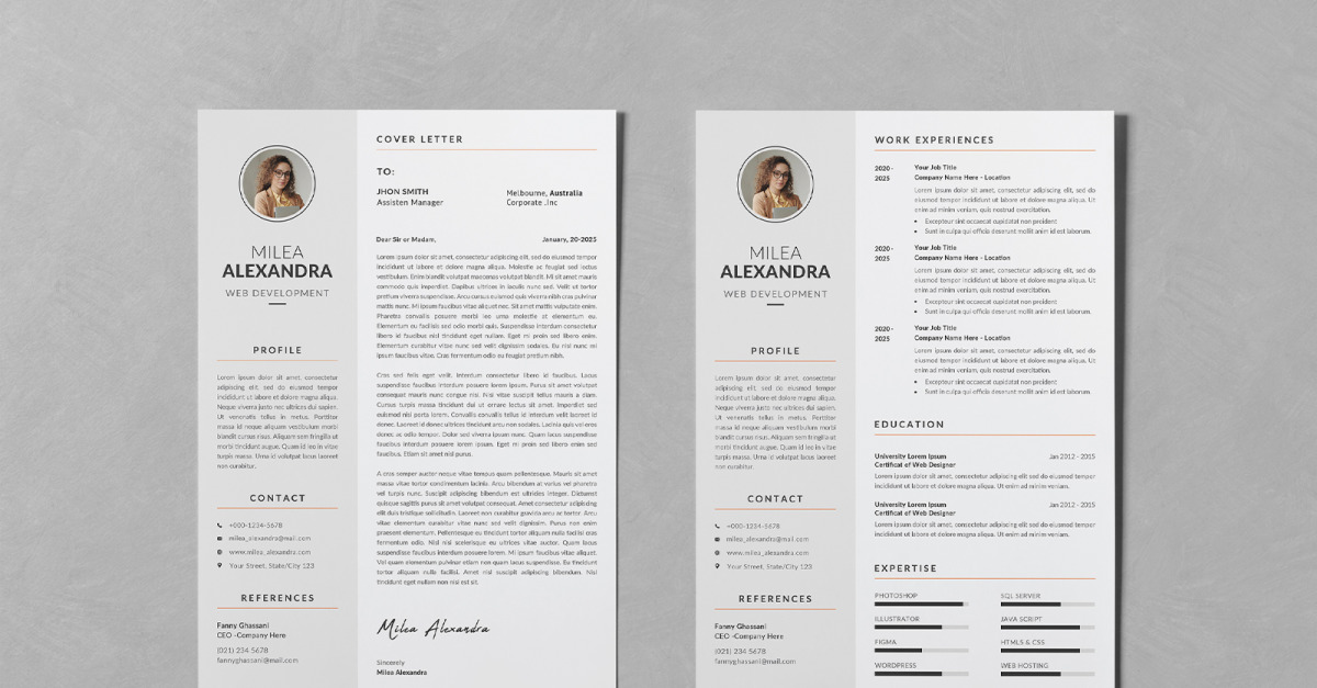 Clean Minimalist Resume/CV Templates - TemplateMonster