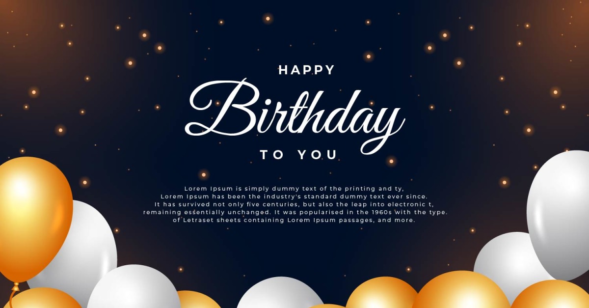 Carta regalo di compleanno con sfondo scuro - TemplateMonster