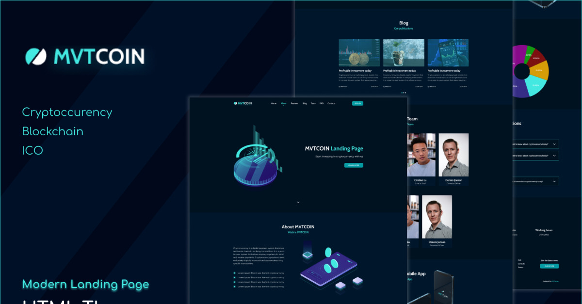 MVTCoin - Cryptocurrency - Bitcoin HTML5 Açılış Sayfası Şablonu