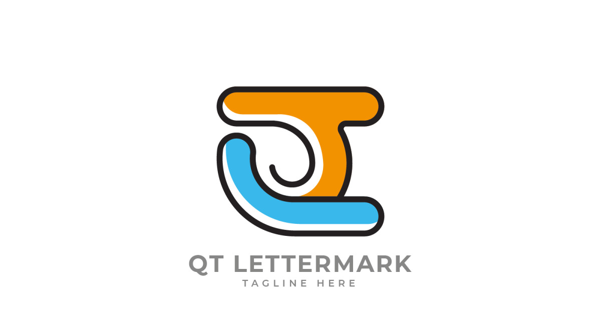 QT letter mark logo design template #287422 - TemplateMonster