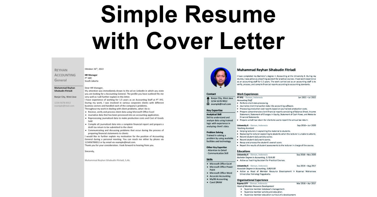 Simple Resume Template with Cover Letter - TemplateMonster