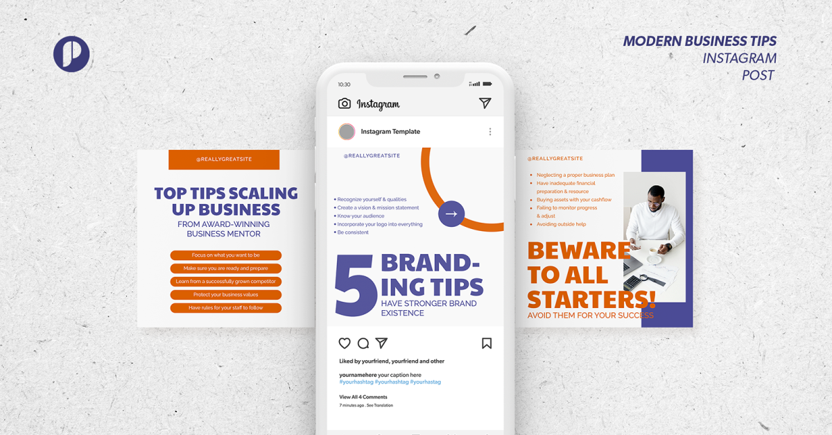 Orange marmalade business tips instagram template