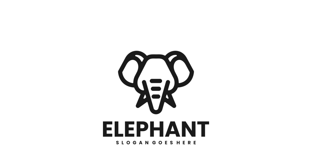 Elephant Line Art Logo Style Vol.3 #288683 - TemplateMonster