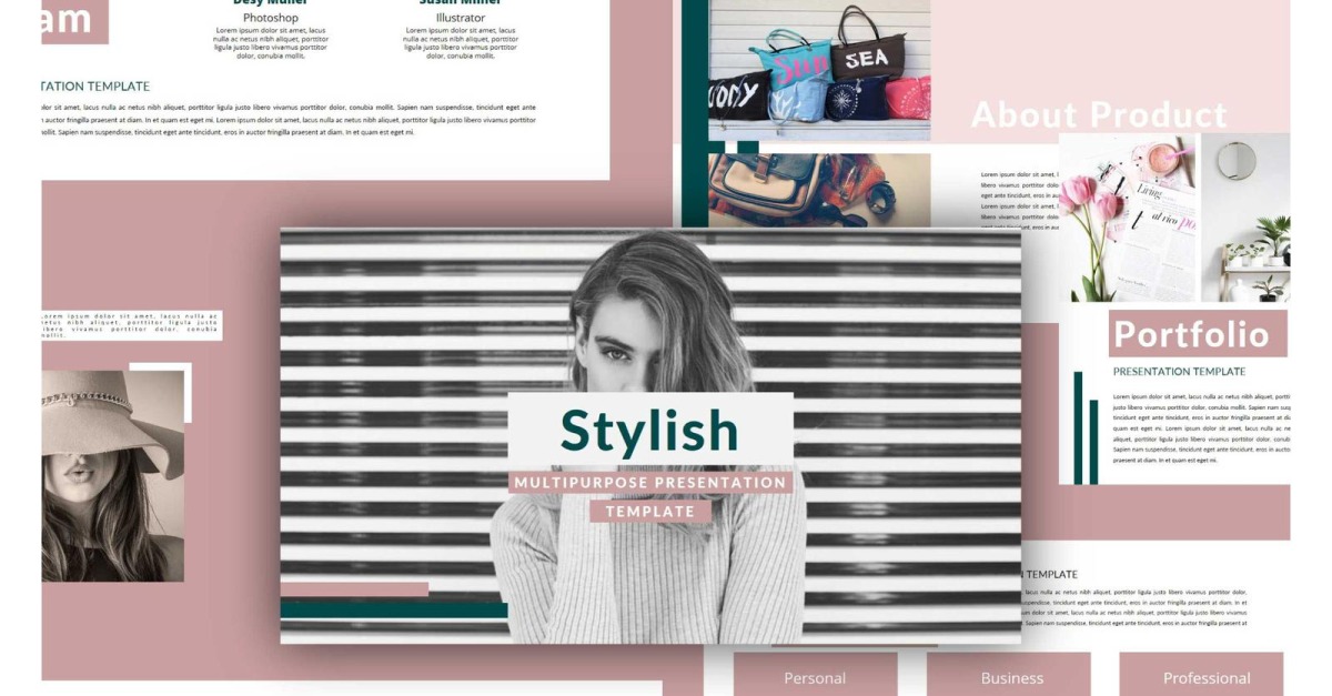 Stilvolle Mehrzweck-PowerPoint-Vorlage - TemplateMonster