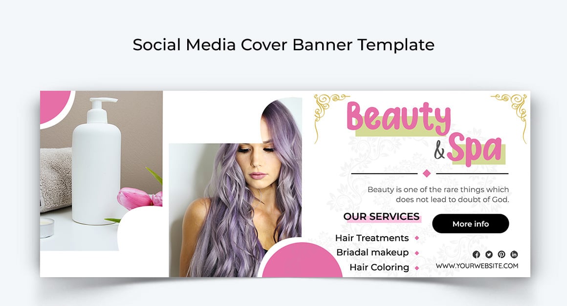 Spa and Salon Facebook Cover Banner Design Template-26