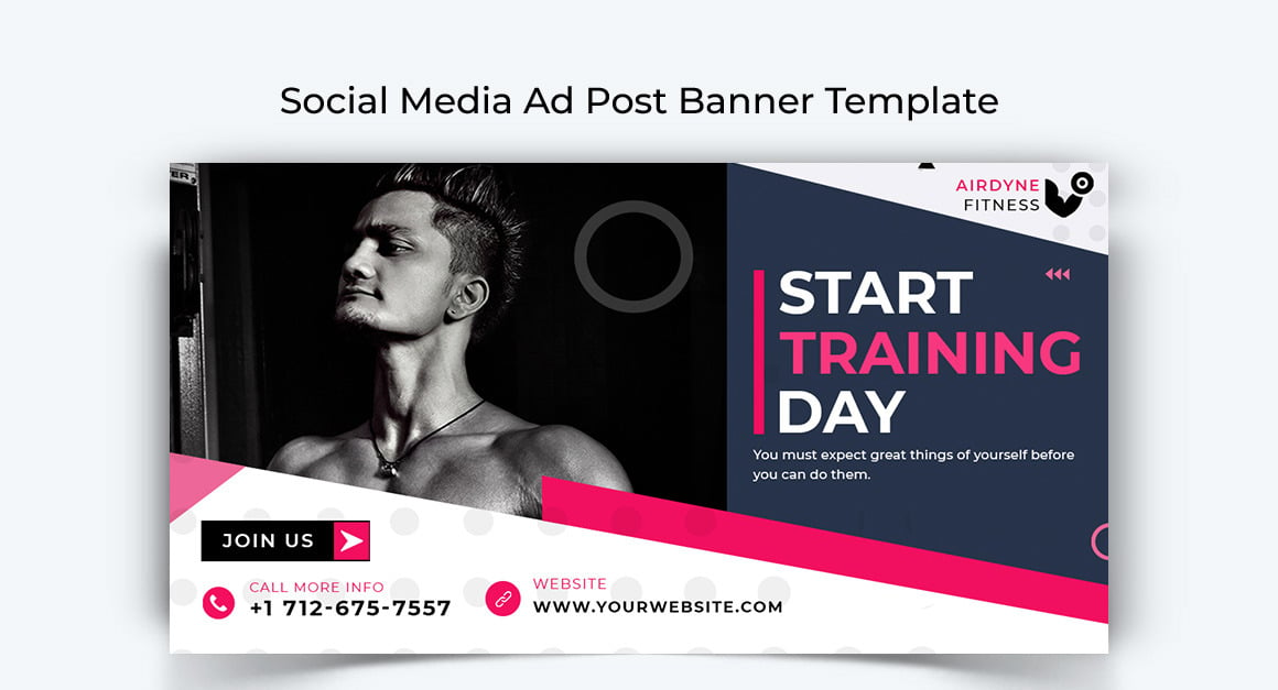 Fitness Facebook Ad Banner Design Template-28