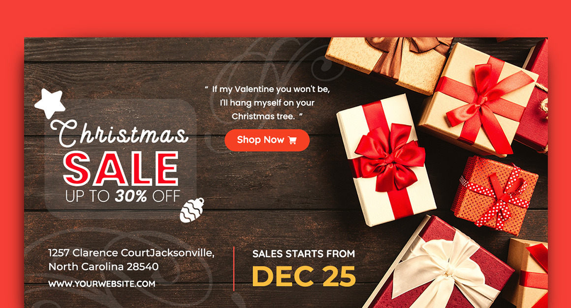 Christmas Sale Offers YouTube Thumbnail Design Template-01
