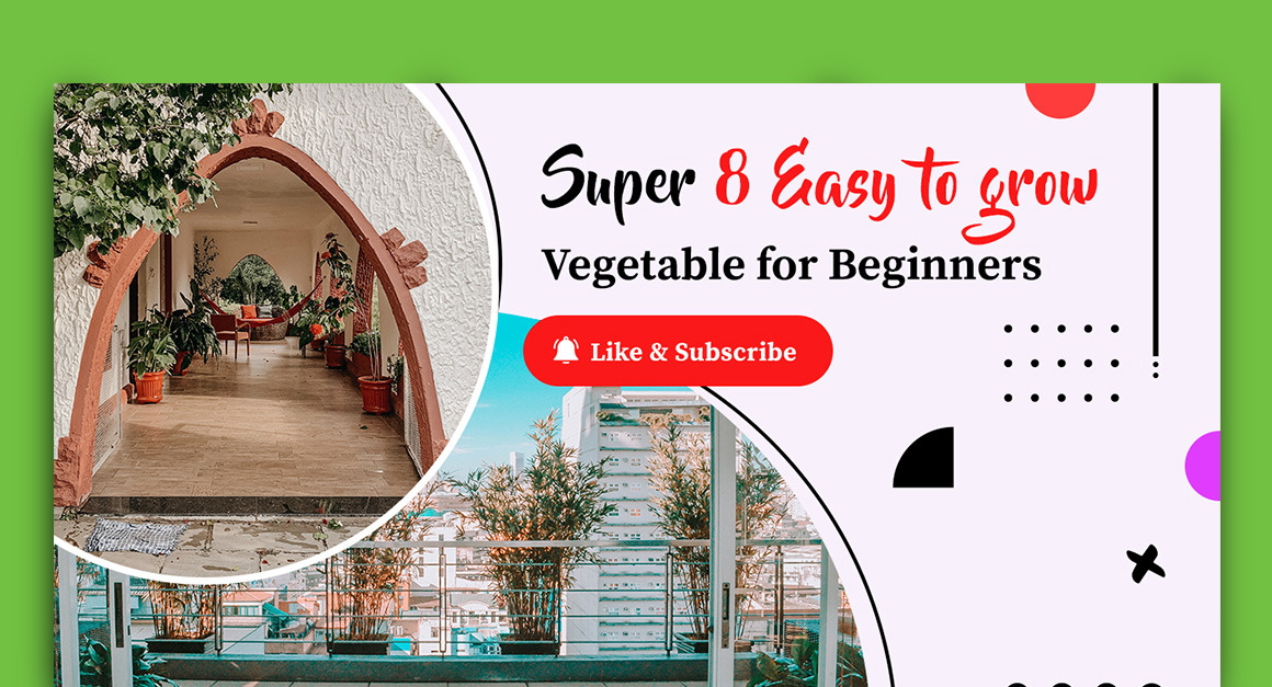 Home Gardening YouTube Thumbnail Design Template-10