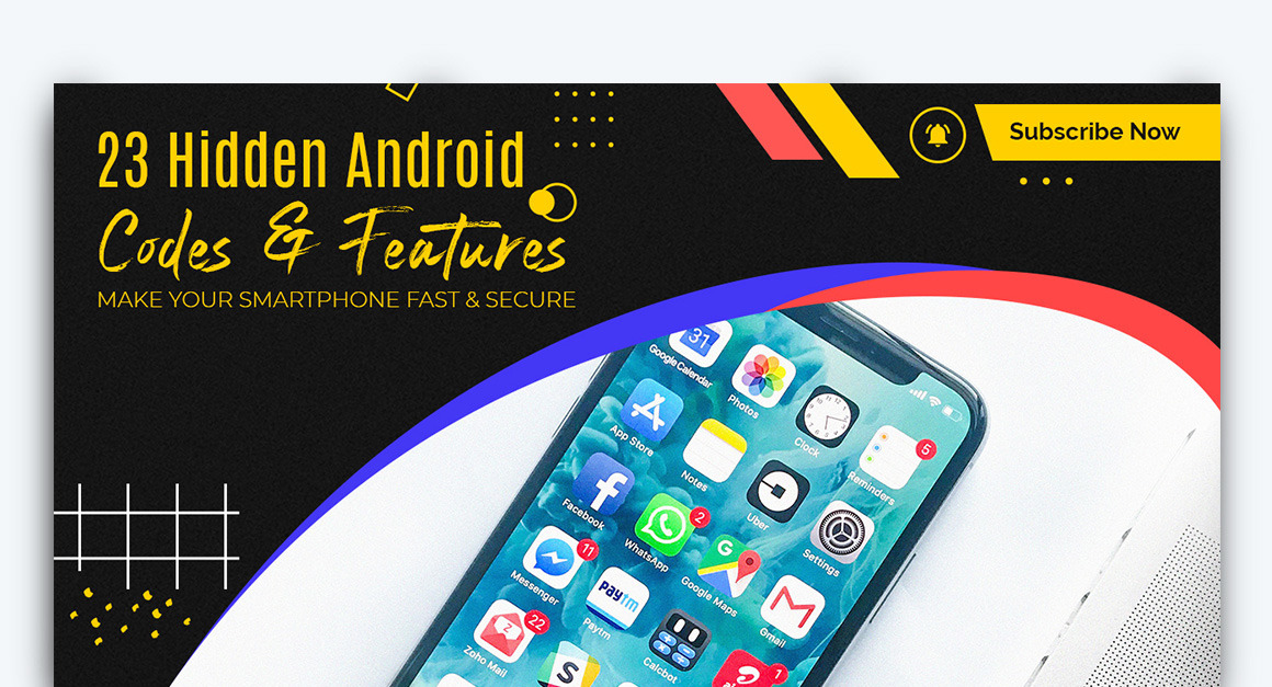 Mobile Tips Tricks YouTube Thumbnail Design Template-17