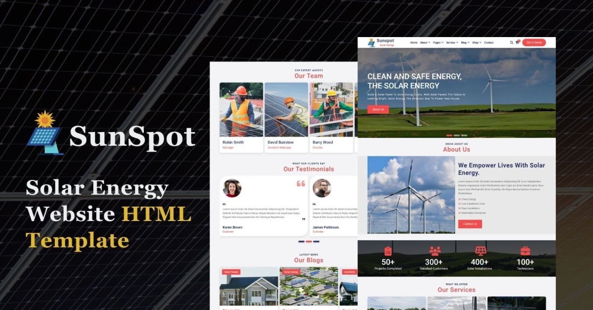 Sunspot - Solar Energy HTML5 Website Template